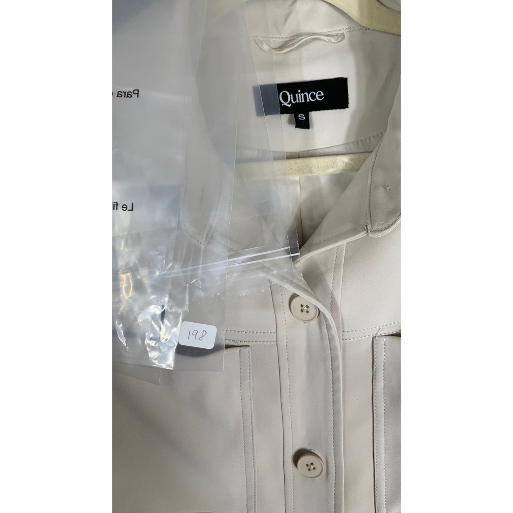 Quince Womens Stretch Crepe Cropped Jacket Utility Jacket Beige Cream sz S - Picture 10 of 10